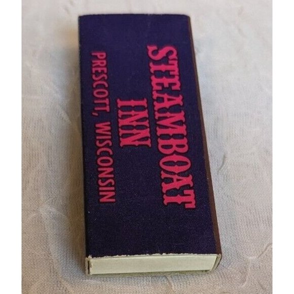 Steamboat Inn Matchbox Prescott Wisconsin Vtg Restaurant Book White Tip Matches - Picture 14 of 16